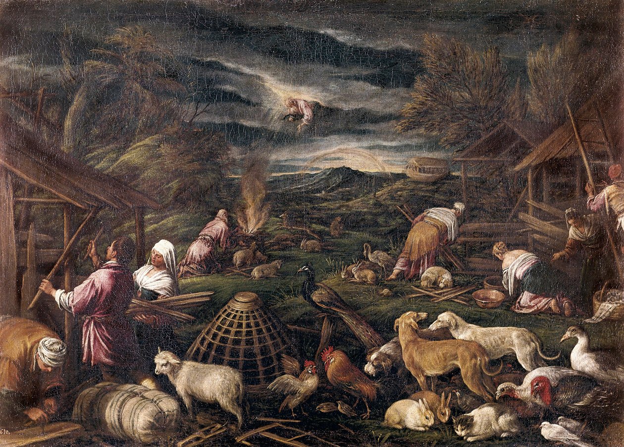نوي بعد الطوفان. لوحة جاكوبو دا بونتي ، المسمى جاكوبو باسانو (1515-1592) بواسطة جاكوبو باسانو