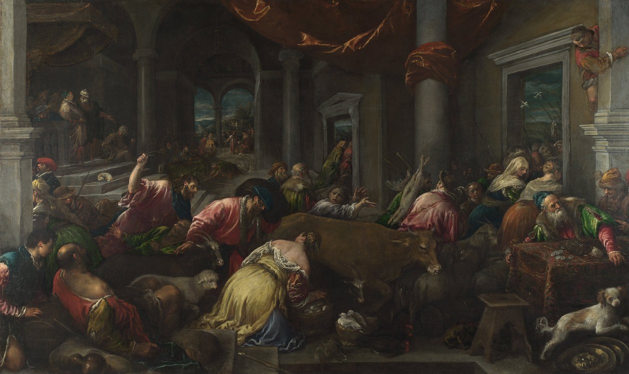 تطهير الهيكل ، ج. 1580 بواسطة Jacopo Bassano il vecchio