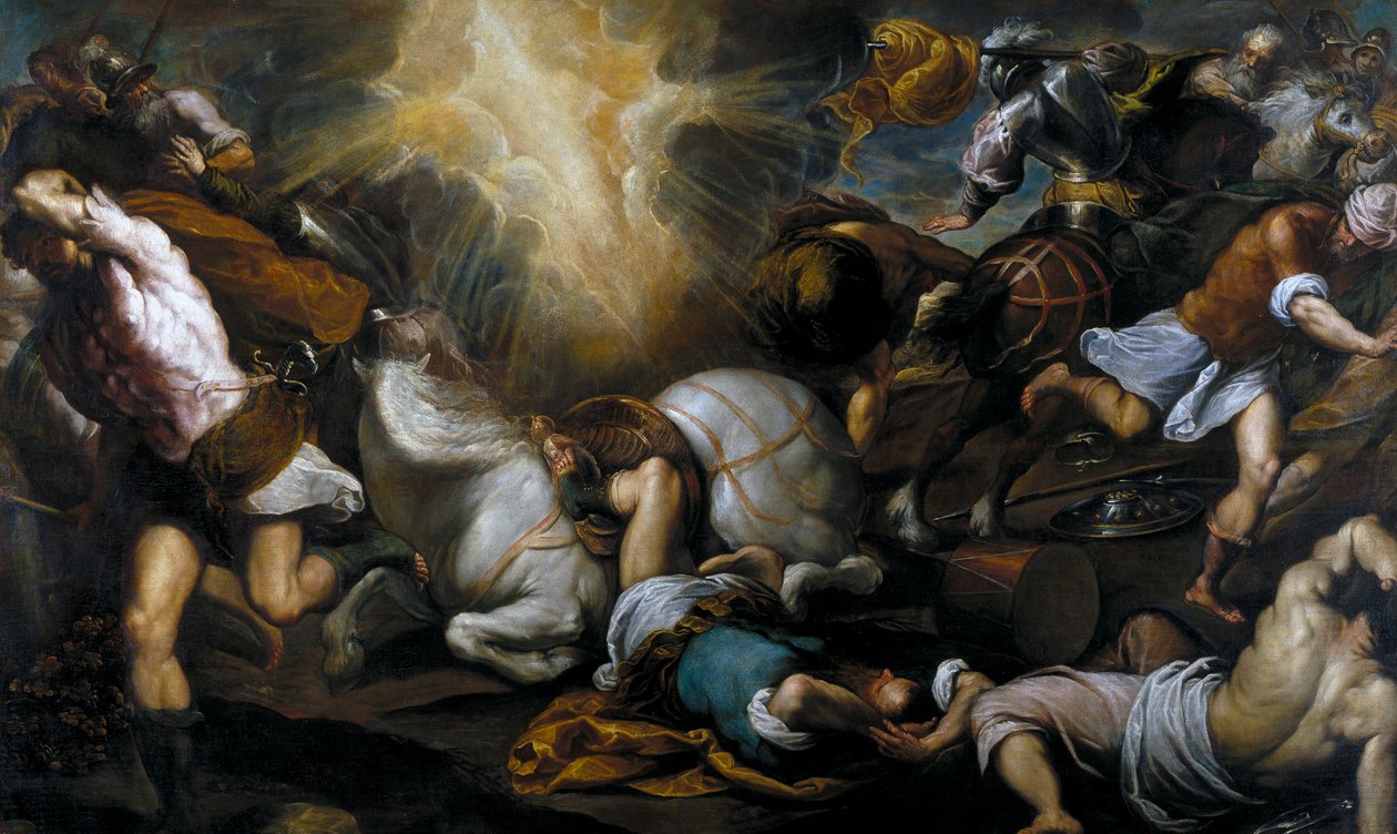 ""تحويل القديس بولس على الطريق إلى دمشق"" لوحة لجاكوبو بالما الأصغر (1544-1628) 1592 متحف ديل برادو، مدريد بواسطة جاكوبو إل جيوفاني بالما