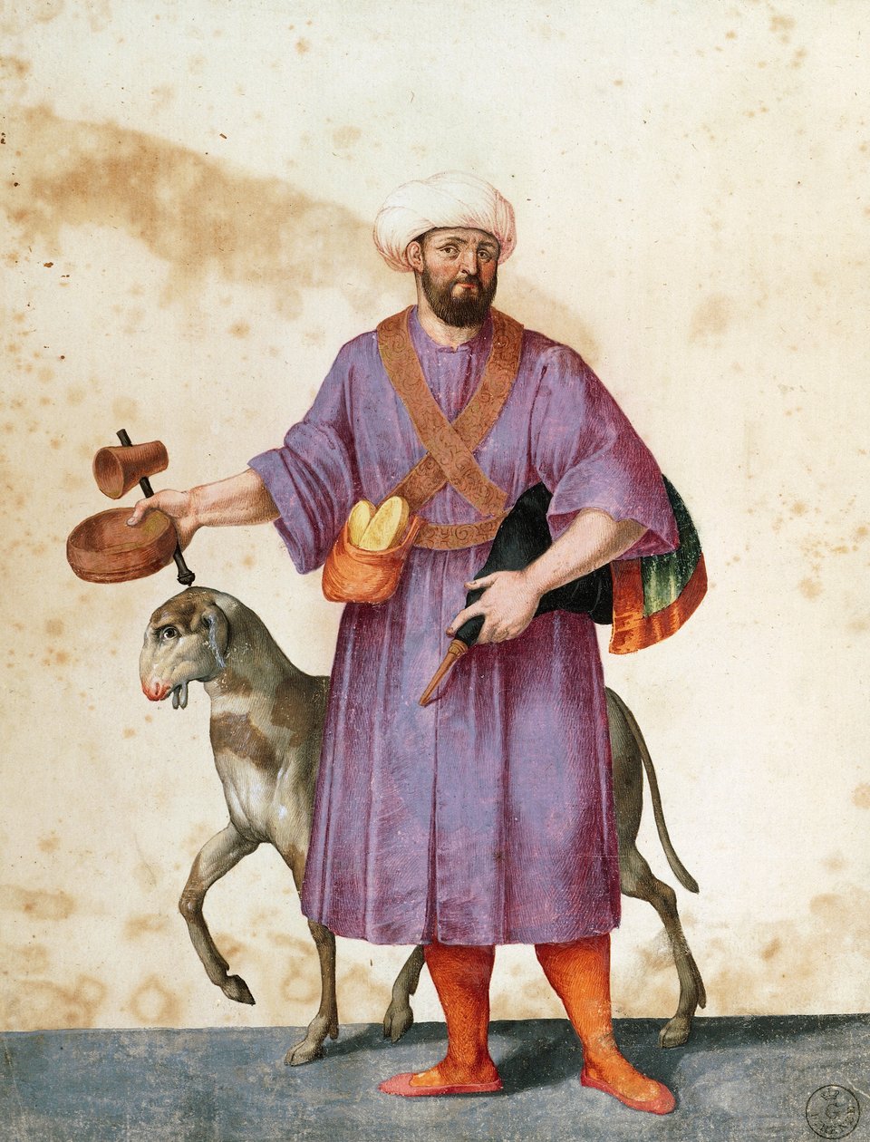 Turkish shepherd with sheep, drawing by Jacopo Ligozzi (1547-1627) بواسطة جاكوبو ليغوزي