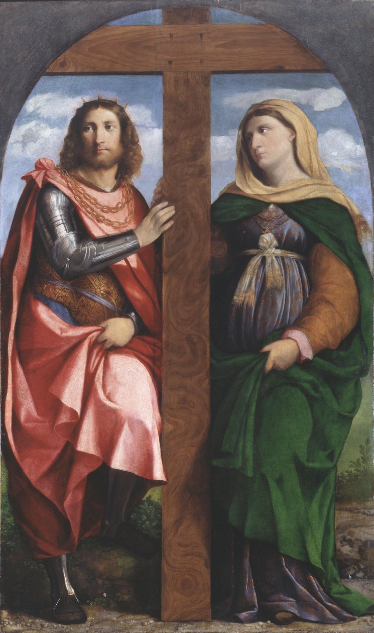 تمجيد الصليب. القديسين قسطنطين الكبير وهيلينا ، 1520-1522. بواسطة Jacopo Palma il Vecchio الأكبر
