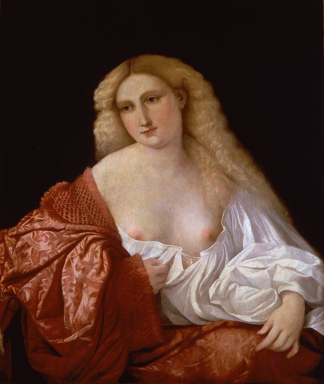 صورة لامرأة صورة المحظية ، 1520 بواسطة Jacopo Palma il Vecchio الأكبر