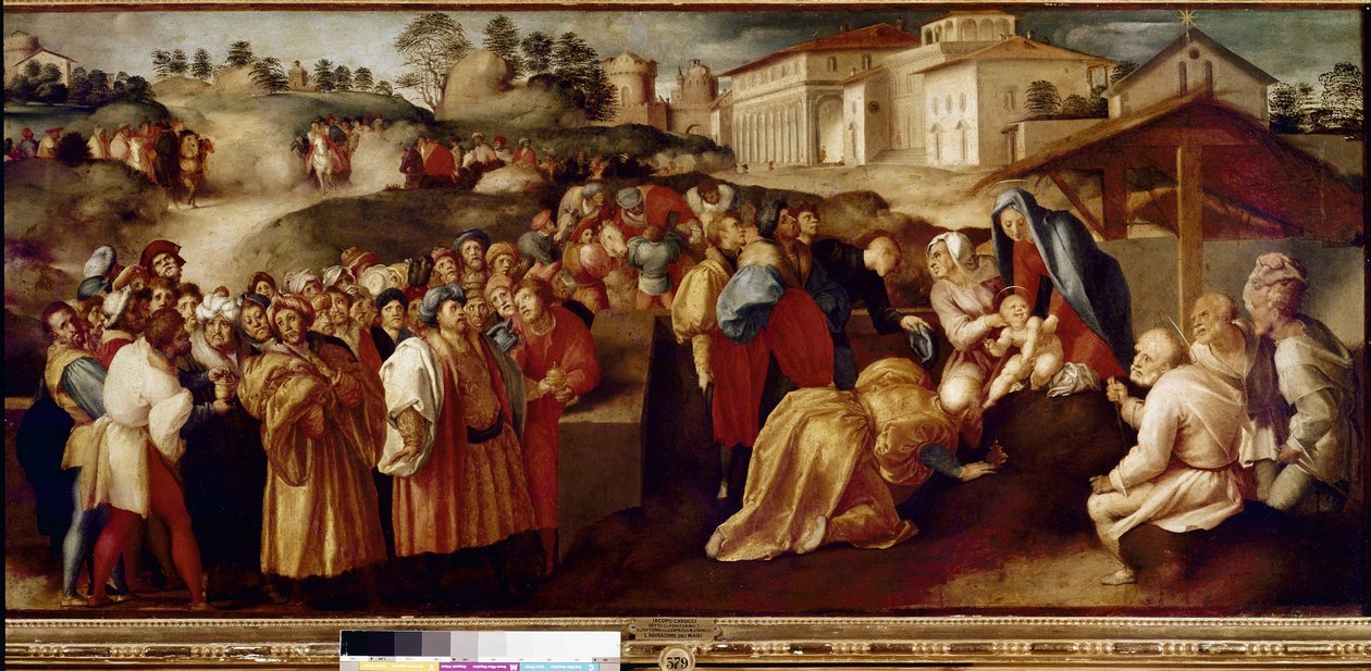 Adoration of the Magi (oil on wood بواسطة جاكوبو بونتورمو