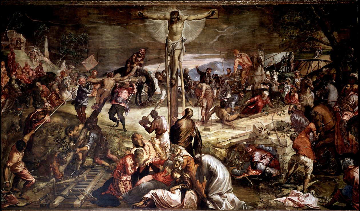لوحة "صلبان" من تينتوريتو (جاكوبو روبوستي) (1518-1594) 1565 Dim 536x1224 cm البندقية ، سكولا دي سان روكو بواسطة جاكوبو روبوستي تينتوريتو