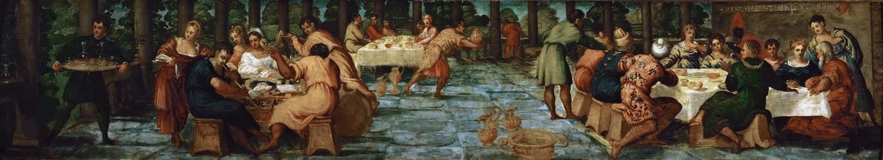 عيد بلشاصر ، 1543 م. بواسطة جاكوبو روبوستي تينتوريتو