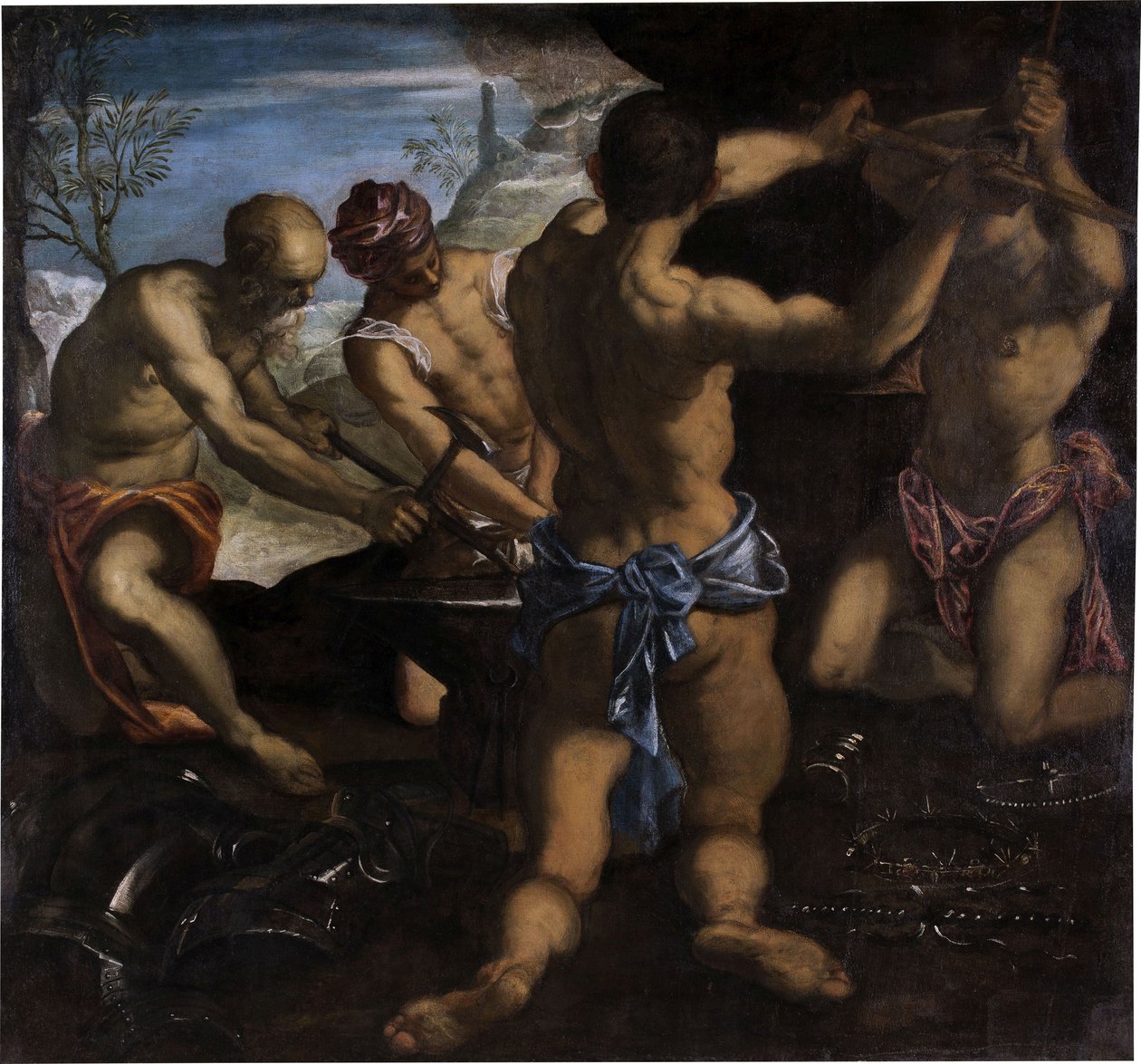 The Forge of Vulcan ، 1576-1577. بواسطة جاكوبو روبوستي تينتوريتو