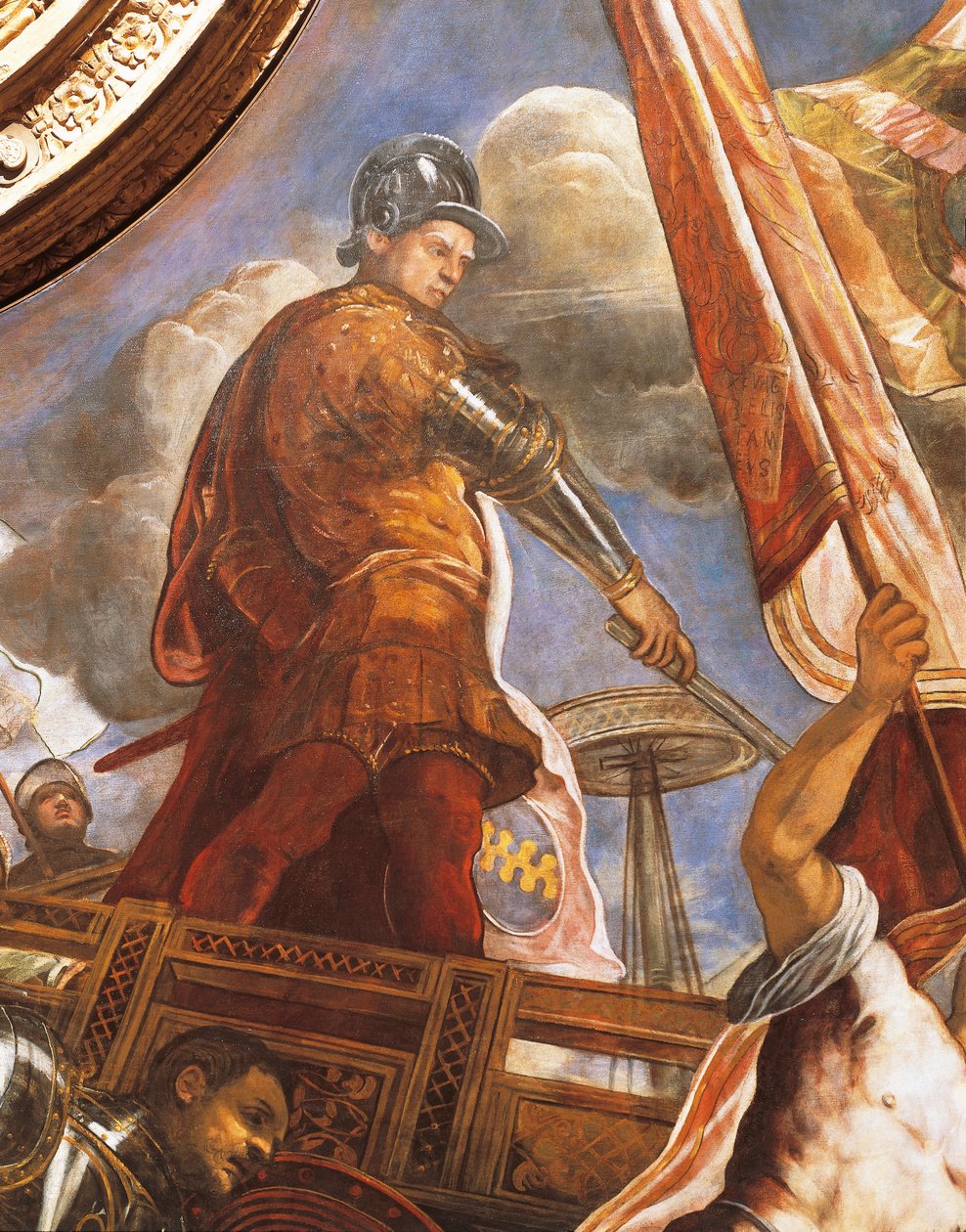 البنادقة يقاتلون Aragoneses في جاليبولي ، بواسطة Jacopo Robusti ، المعروف باسم Tintoretto (1518-1594) ، التفاصيل ، Sala del Maggior Consiglio (Hall of Great Council) ، Palazzo Ducale ، البندقية بواسطة جاكوبو روبوستي تينتوريتو