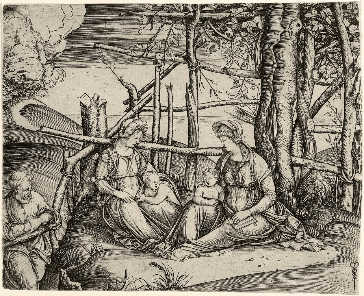 العائلة المقدسة مع سانت إليزابيث والرضيع سانت جون ، ج. 1499-1501 بواسطة جاكوبو دي برباري