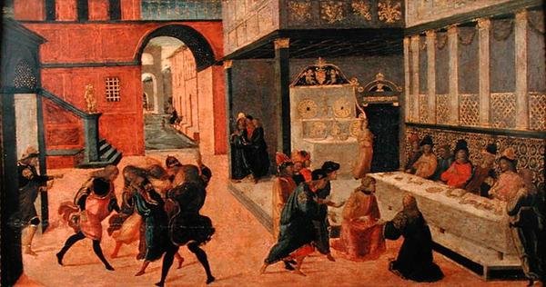 وفاة الملكة فاستي ، بعد عام 1490 (تمبرا على لوحة) بواسطة Jacopo del Sellaio