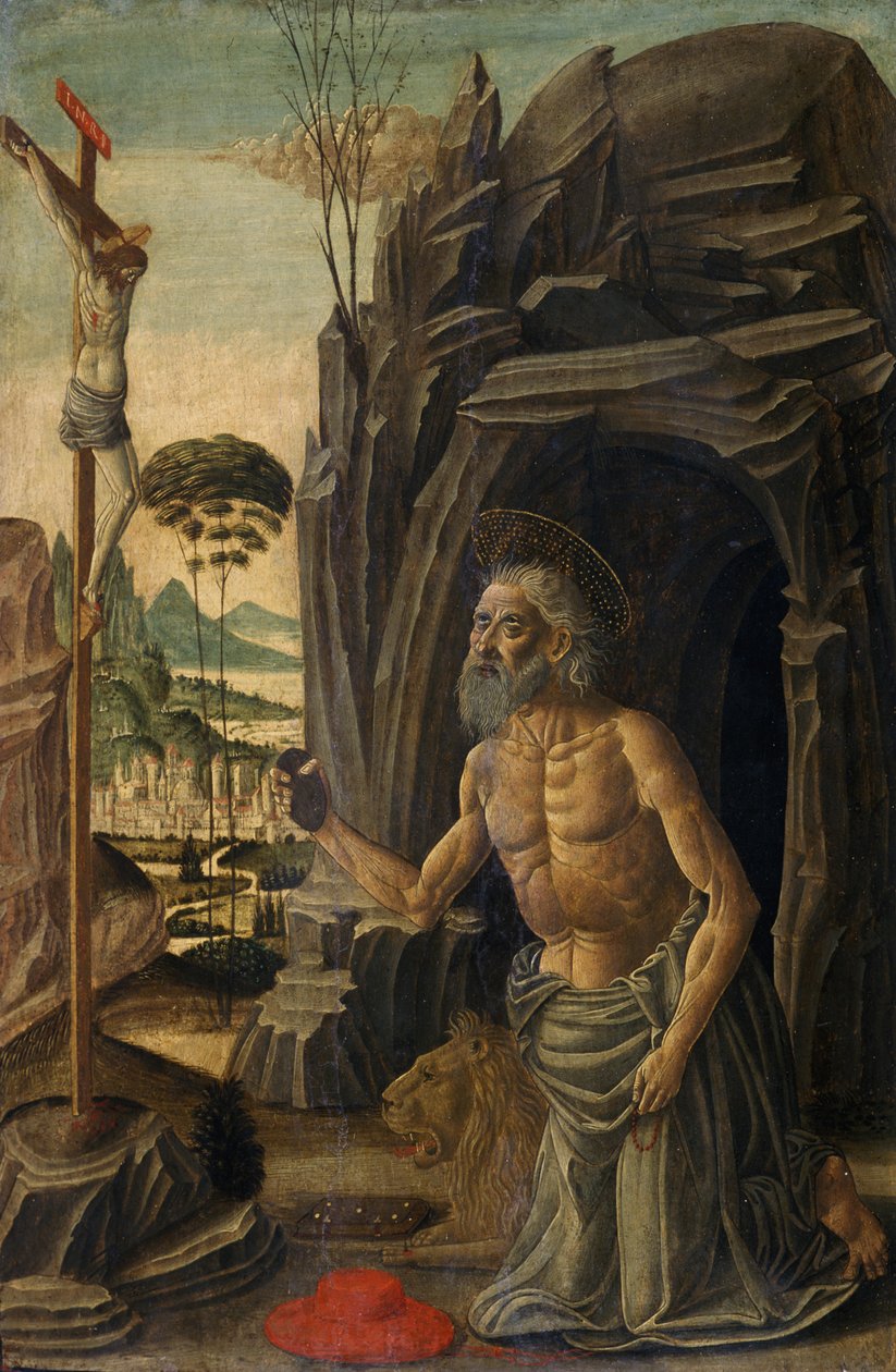 سانت جيروم كتائب ، ج .1590 (درجة الحرارة على الجوز) بواسطة Jacopo del Sellaio