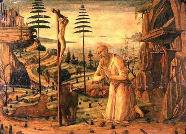 القديس جيروم في الصلاة بواسطة Jacopo del Sellaio