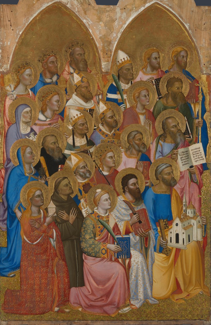 عشق القديسين من San Pier Maggiore Altarpiece ، 1371 بواسطة جاكوبو دي سيوني