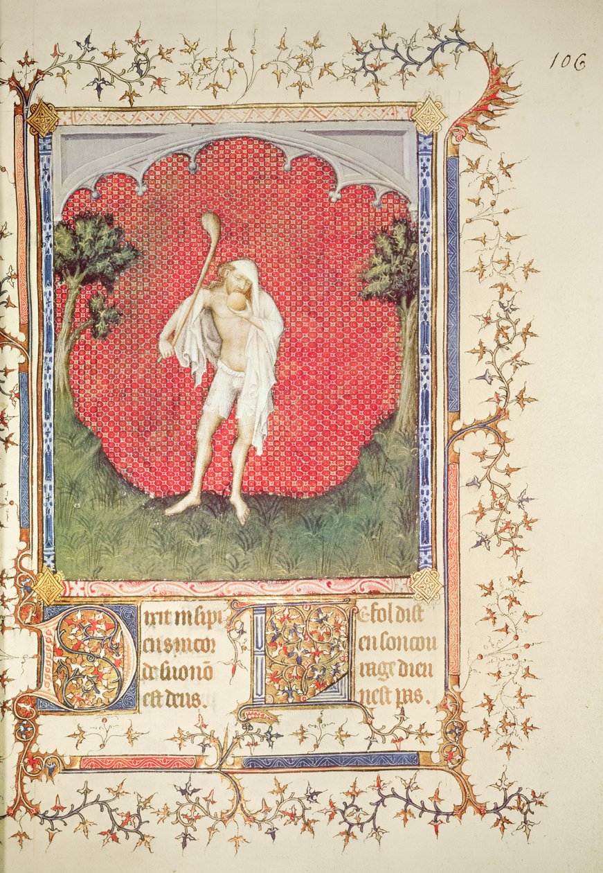 الأب 13091 ص .106 الأحمق من "مزمور جان دي بيري" ، ص 1386 بواسطة Jacquemart de Hesdin