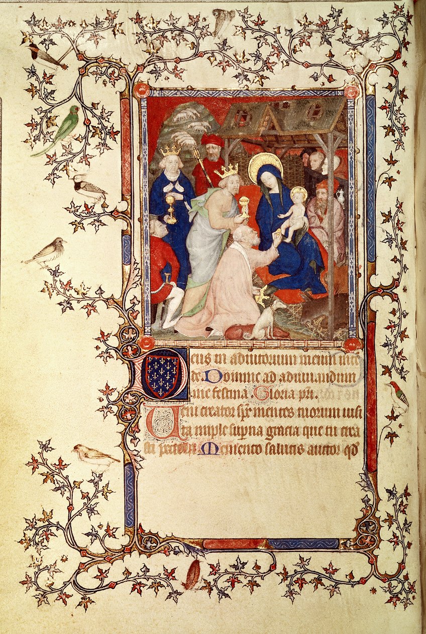 Lat 18014 f.42v عشق المجوس ، من Les Petites Heures de Duc de Berry ، c.1385-90 بواسطة Jacquemart de Hesdin