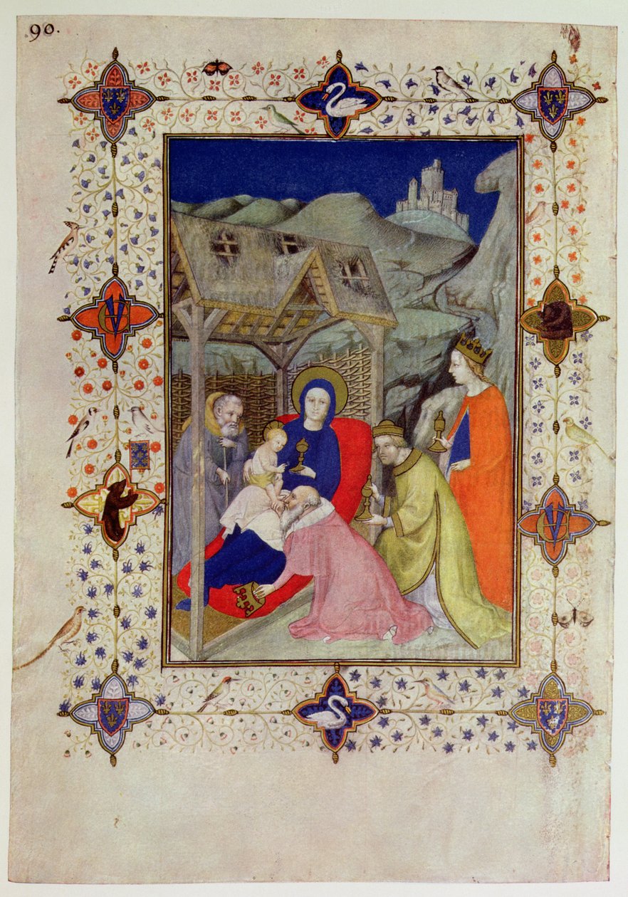 MS 11060-11061 ساعات من نوتردام: Sexte ، عشق المجوس ، من "Tres Riches Heures du Duc de Berry" بواسطة Jacquemart de Hesdin