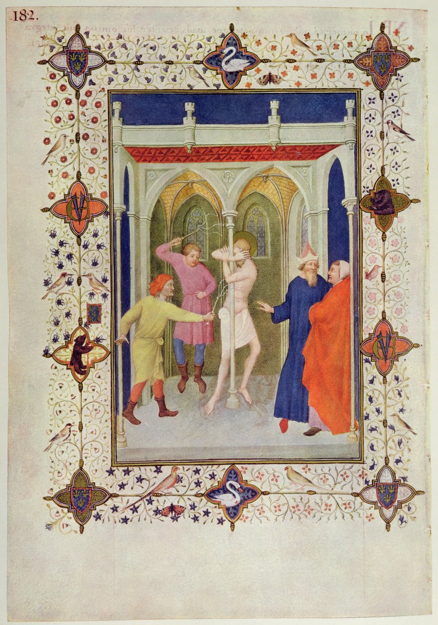 MS 11060-11061 ساعات الصليب: طبقات ، جلد المسيح ، من "Tres Riches Heures du Duc de Berry" بواسطة Jacquemart de Hesdin