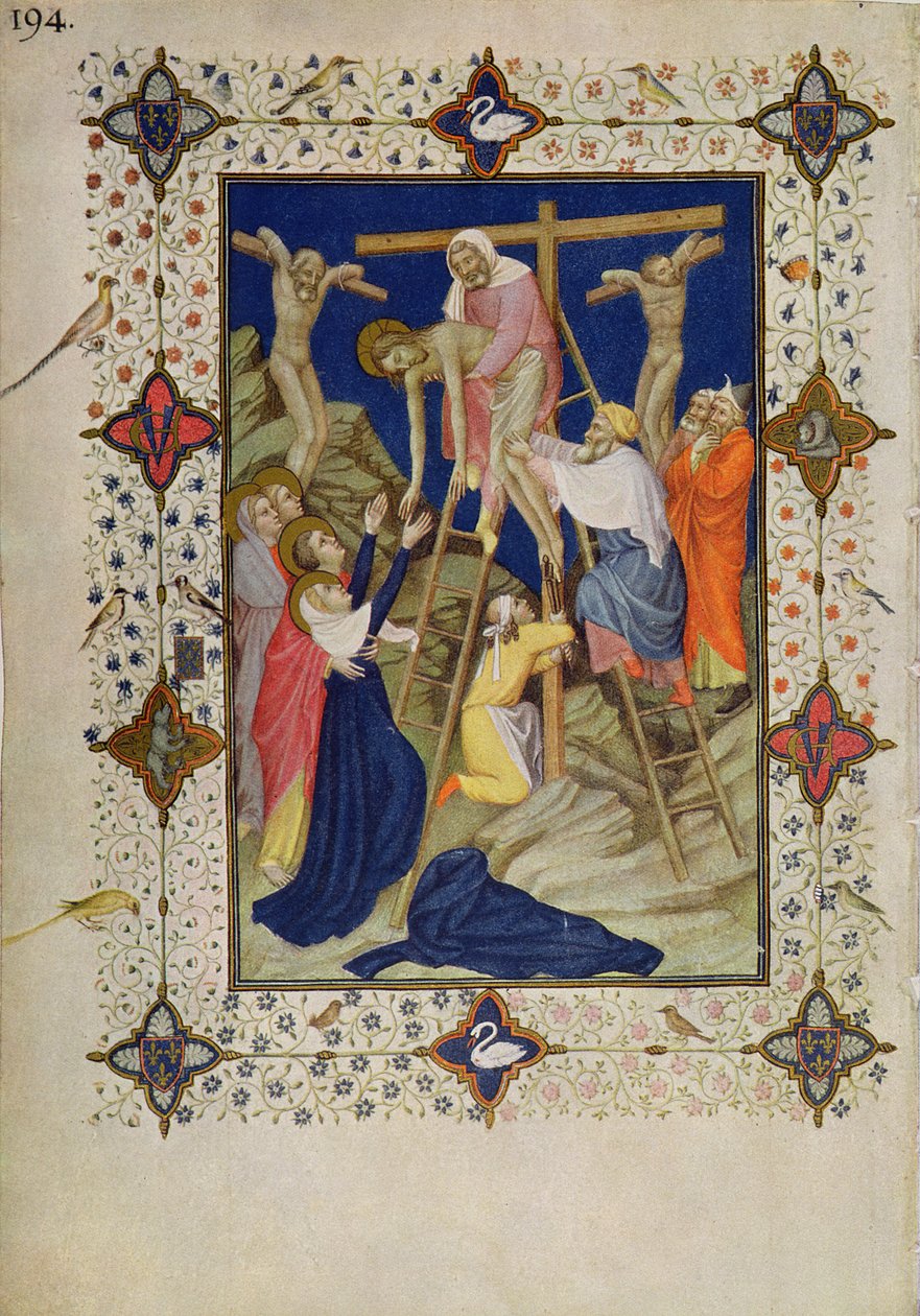 MS 11060-11061 ساعات الصليب: صلاة الغروب ، النسب من الصليب بواسطة Jacquemart de Hesdin
