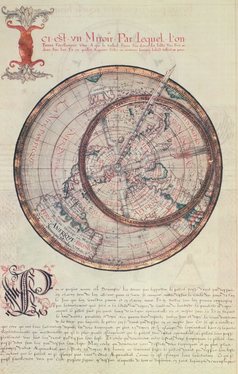 السيدة Fr 150 fol.25v Mirror ، من "Les Premieres Oeuvres de Jacques Devaulx Pilote en la Marine" ، 1583 بواسطة جاك Devaulx