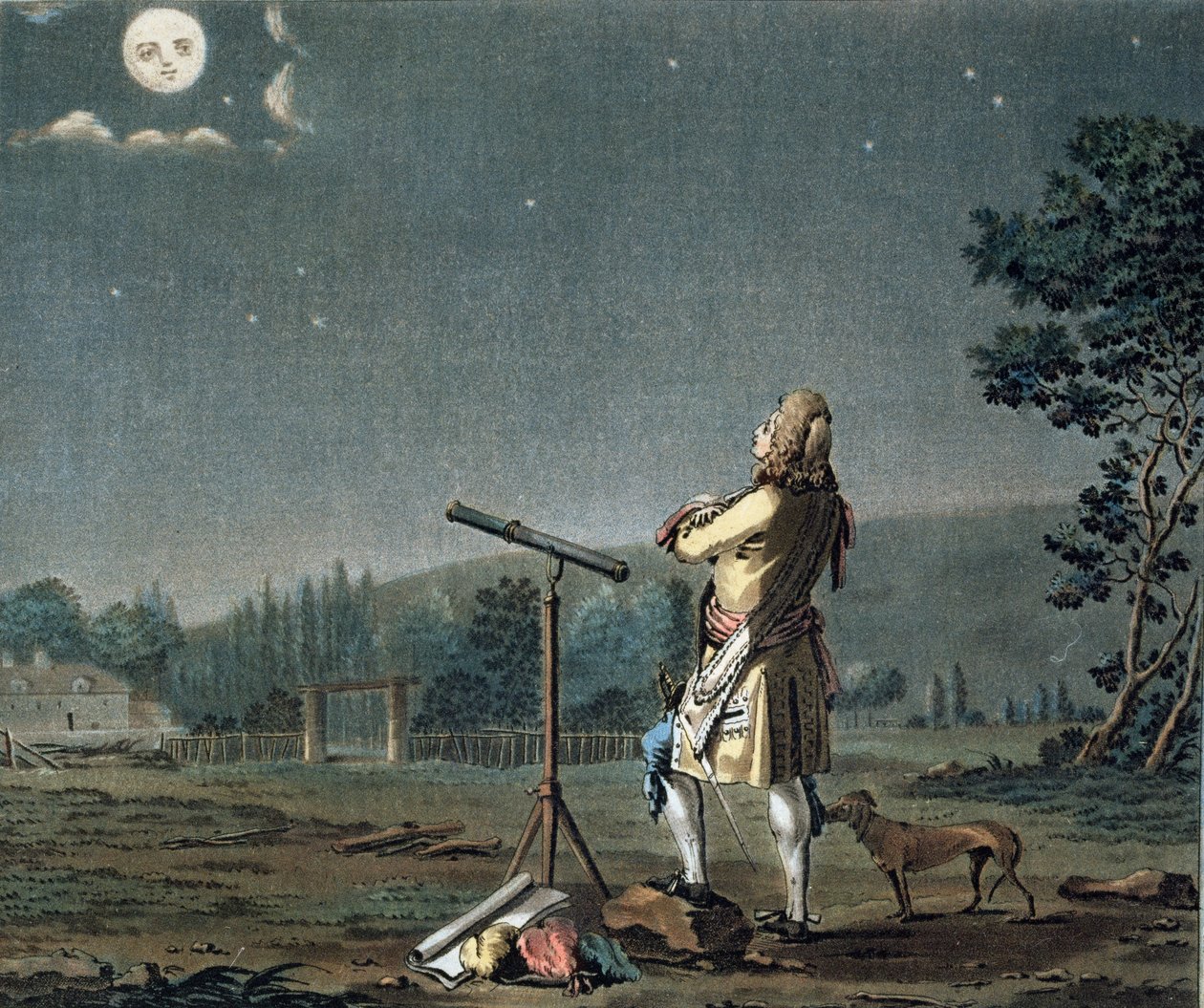 برنارد لو بوفييه دي فونتينيل (1657-1757) يفكر في تعدد العوالم ، محفور بواسطة جان بابتيست موريت (fl.1790-1820) 1791 (انظر أيضًا 169293) بواسطة جاك فرانسوا جوزيف سويباخ