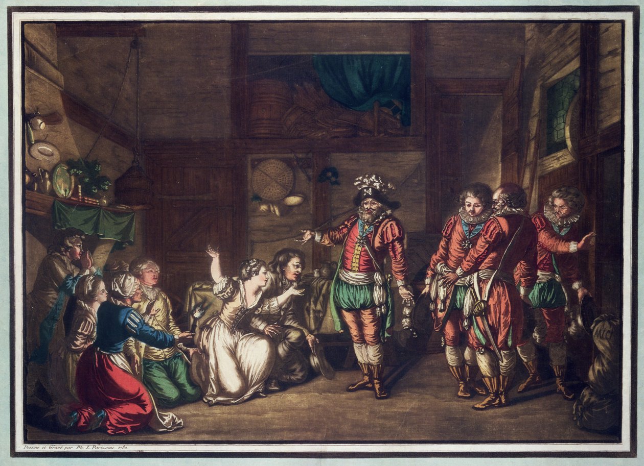 وفاة أرماند دي جونتولت ، بارون دي بيرون (1524-1592) ، منقوش بواسطة جان بابتيست موريت (fl.1790-1820) ، 1792 (ليثو ملون) بواسطة جاك فرانسوا جوزيف سويباخ