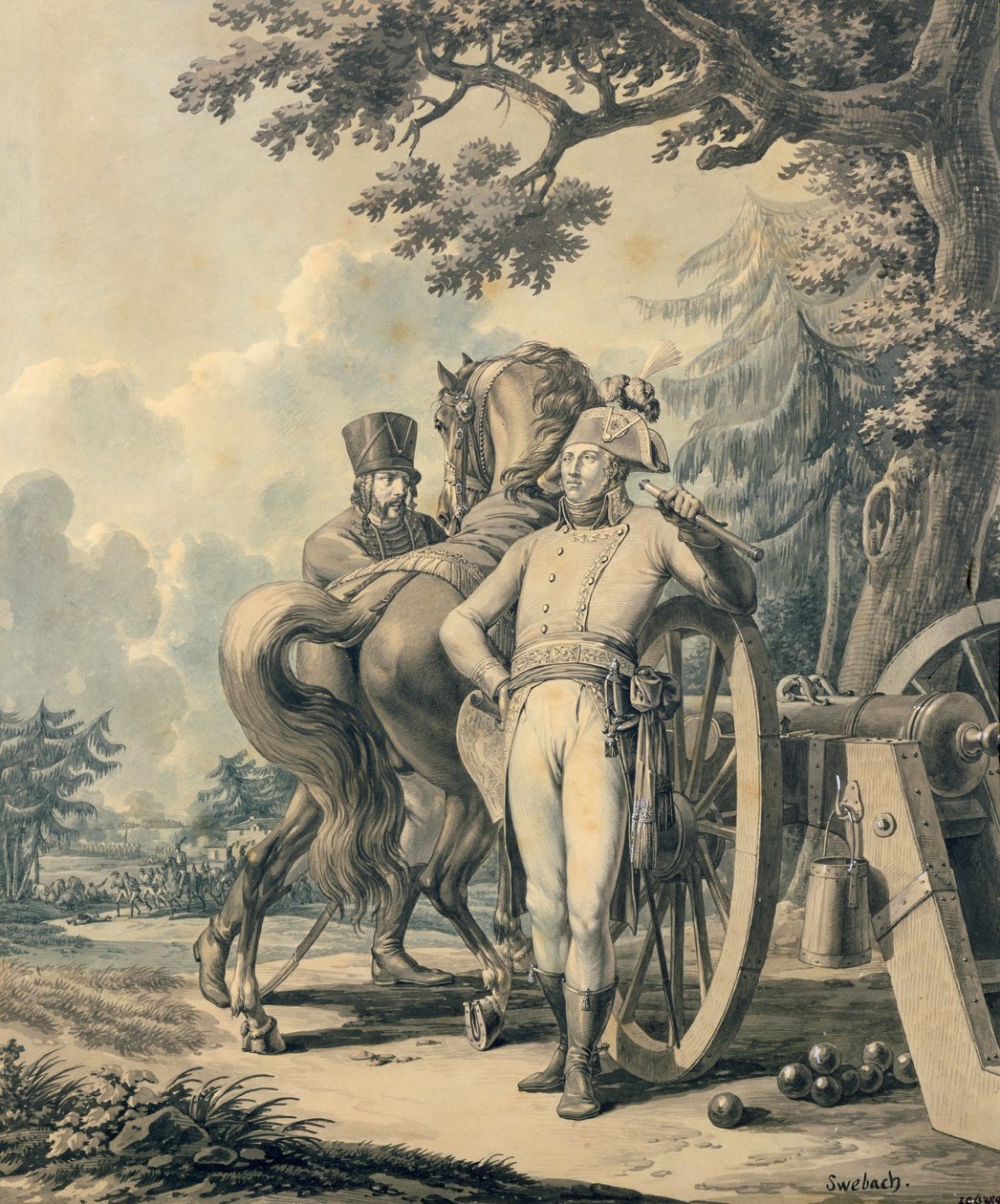 الجنرال جان فيكتور مورو (1763-1813) (قلم وحبر ، غواش ومرحاض على ورق) بواسطة جاك فرانسوا جوزيف سويباخ