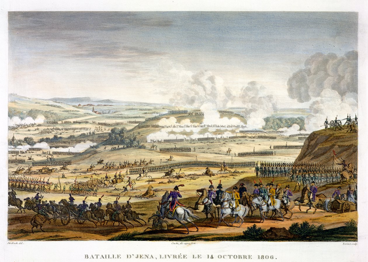 معركة جينا ، 14 أكتوبر 1806 ، محفورة من قبل Edme Bovinet (1767-1832) (aquatint) بواسطة جاك فرانسوا جوزيف سويباخ