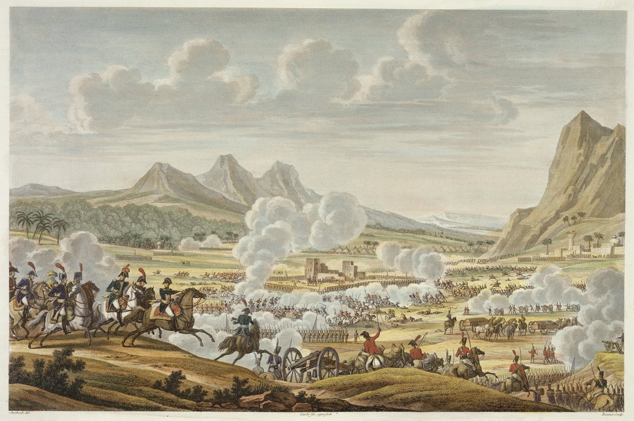 معركة جبل تابور ، 27 Ventose ، السنة 7 (17 فبراير 1799) منقوشة بواسطة Louis Francois Couche (1782-1849) (aquatint) بواسطة جاك فرانسوا جوزيف سويباخ