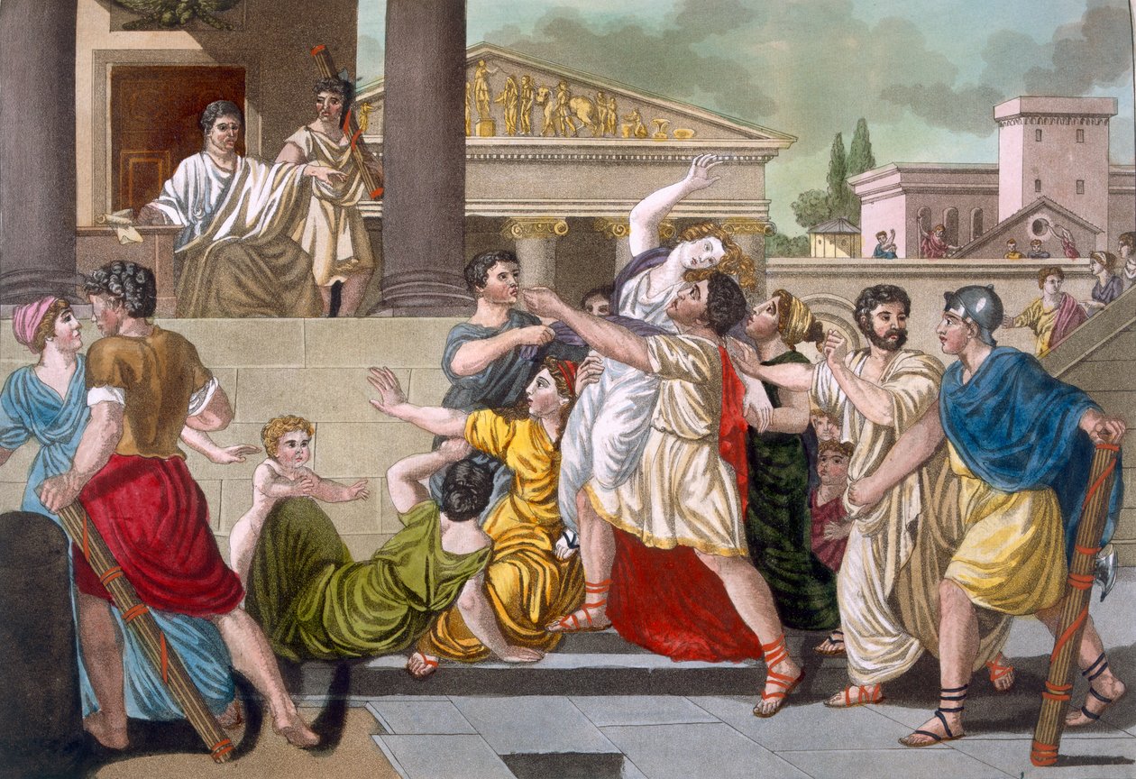 وفاة فرجينيا ، رسم توضيحي من `` L&39;Antique Rome &39;&39; ، منقوش بواسطة Labrousse ، نشر 1796 بواسطة جاك غراسيت دي سانت سوفير