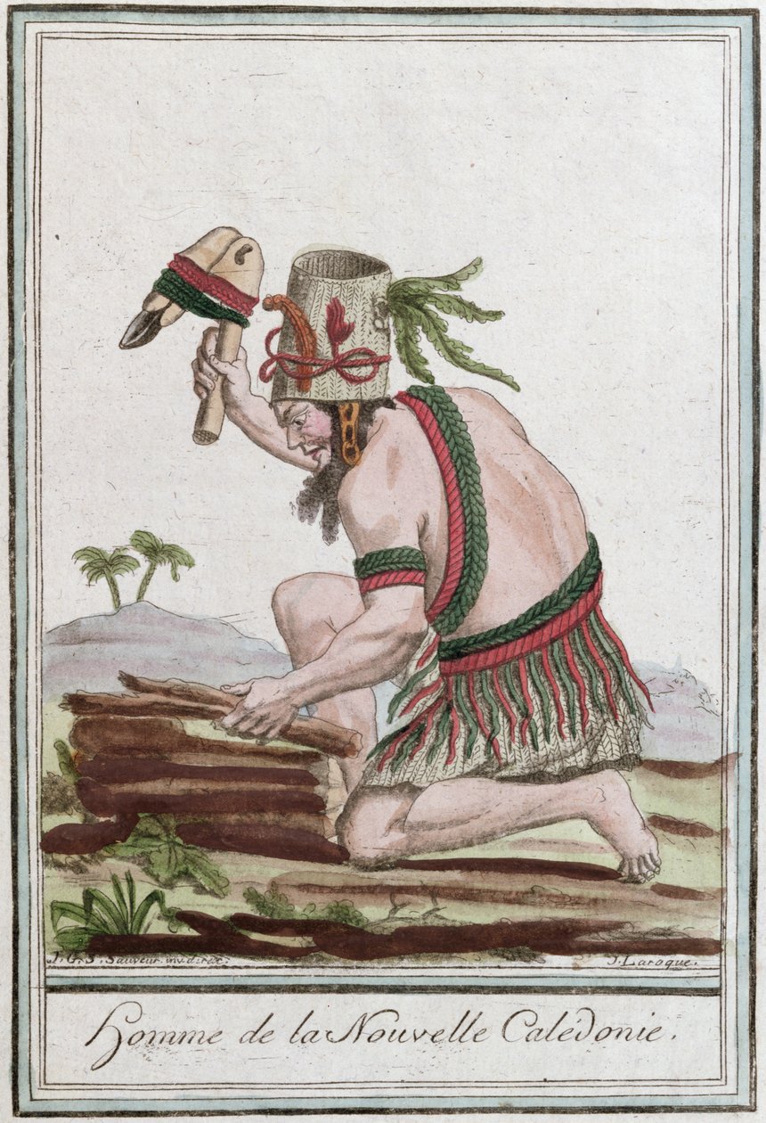 مواطن من كاليدونيا الجديدة ، نقش بواسطة J. Laroque ، 1796 بواسطة جاك غراسيت دي سانت سوفير