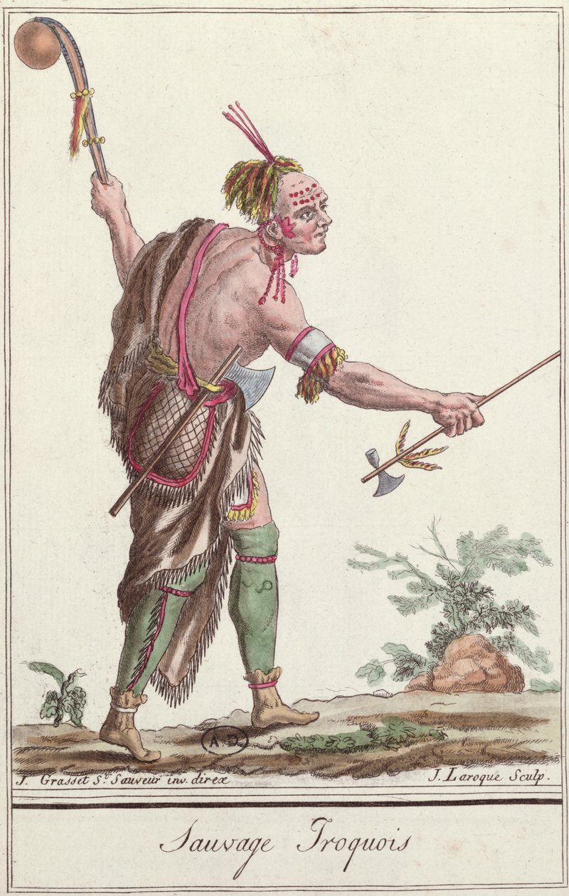 Iroquois Savage ، من "Encyclopedie des Voyages" ، منقوش بواسطة J. Laroque ، 1796 بواسطة جاك غراسيت دي سانت سوفير