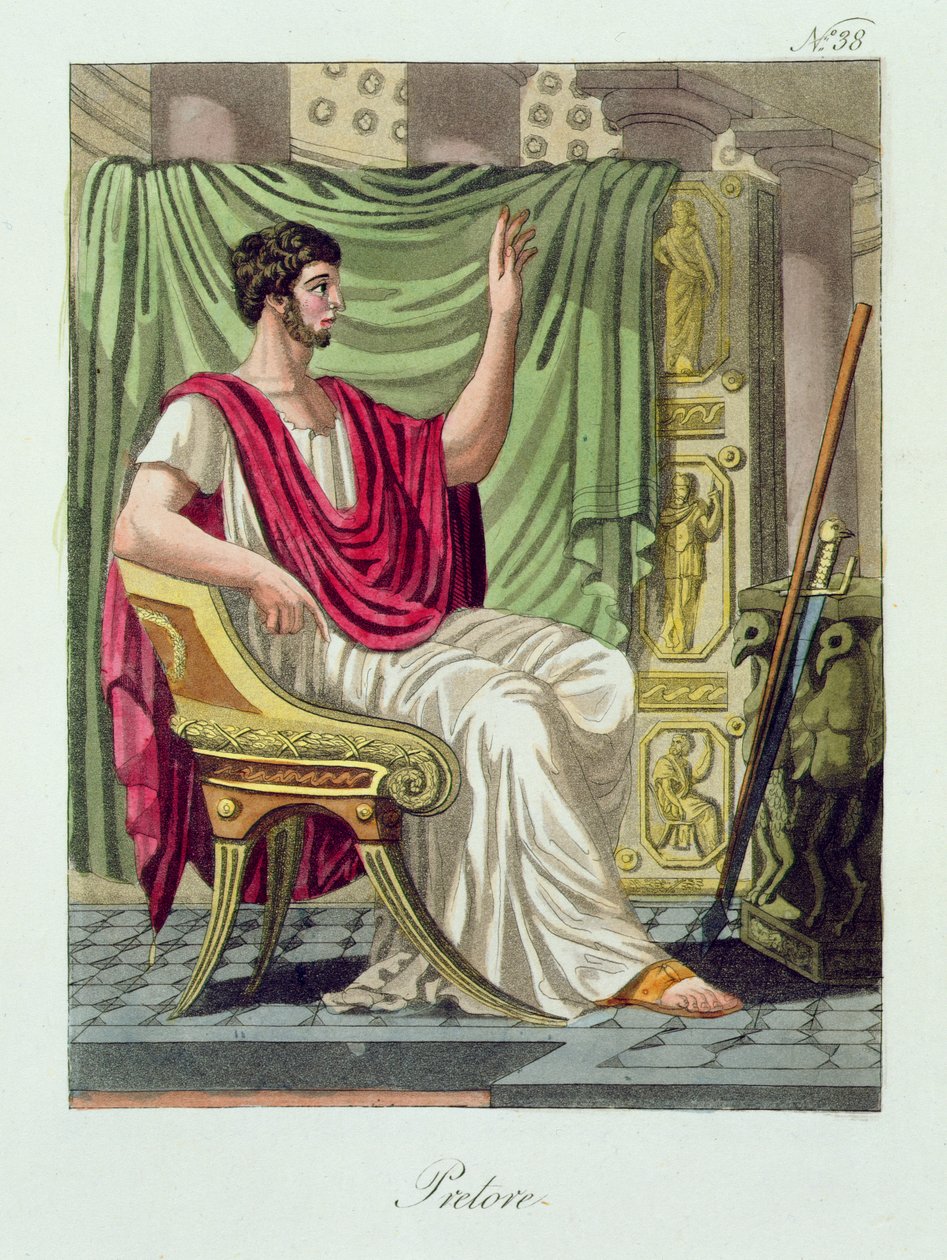 بريتور ، رقم 38 من "روما القديمة" ، منقوش من قبل Labrousse ، نشر 1796 بواسطة جاك غراسيت دي سانت سوفير