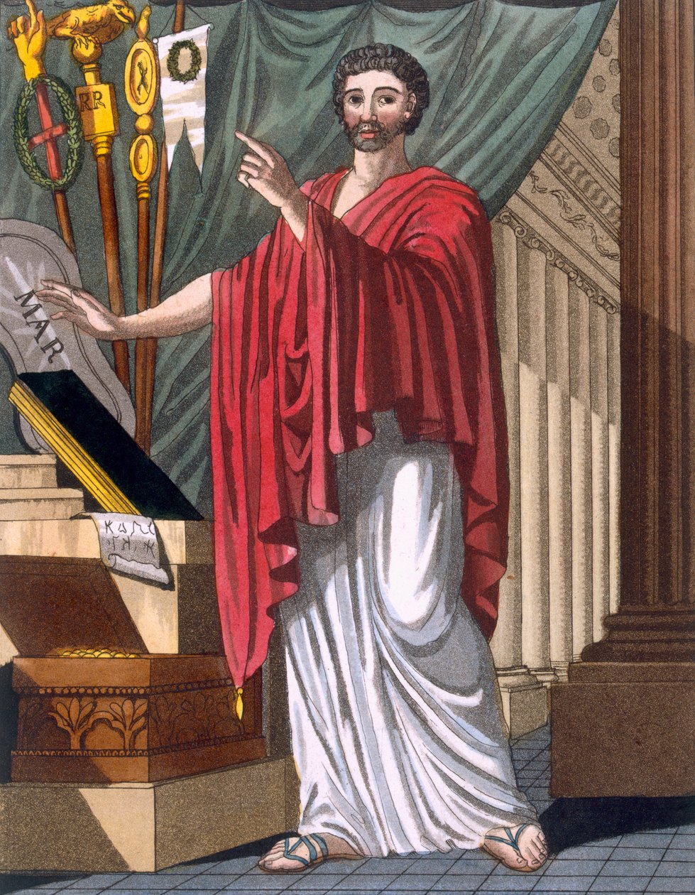 Quaestor ، رسم توضيحي من &39;L&39;Antique Rome&39; ، محفور بواسطة Labrousse ، تم نشره عام 1796 بواسطة جاك غراسيت دي سانت سوفير