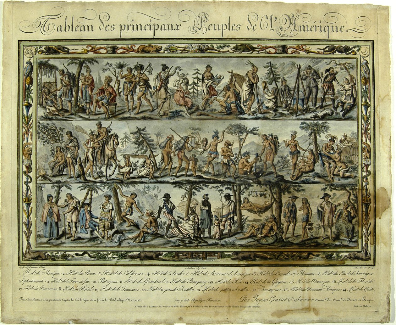 جدول يصور شعب أمريكا 1798 بواسطة جاك غراسيت دي سانت سوفير