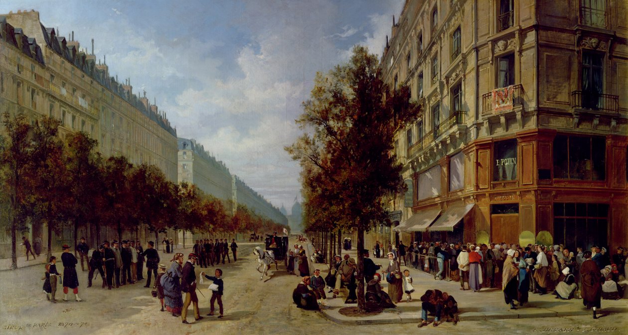 حصار باريس. الطابور عند باب بقالة ، 1870 بواسطة جاك جيوود
