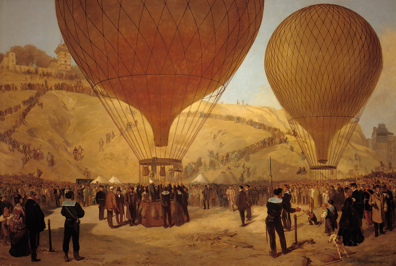 رحيل ليون ميشيل جامبيتا (1838-1882) في بالون "لارماند باربيس" ، 7 أكتوبر 1870 بواسطة جاك جيوود
