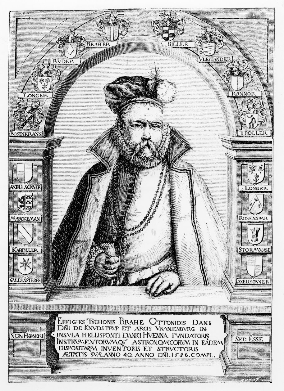 صورة لتايكو براهي (1546-1601) صورة توضيحية من "العلوم والأدب في العصور الوسطى وعصر النهضة" ، كتبها بول لاكروا ، 1878 بواسطة جاك الثاني دي غين