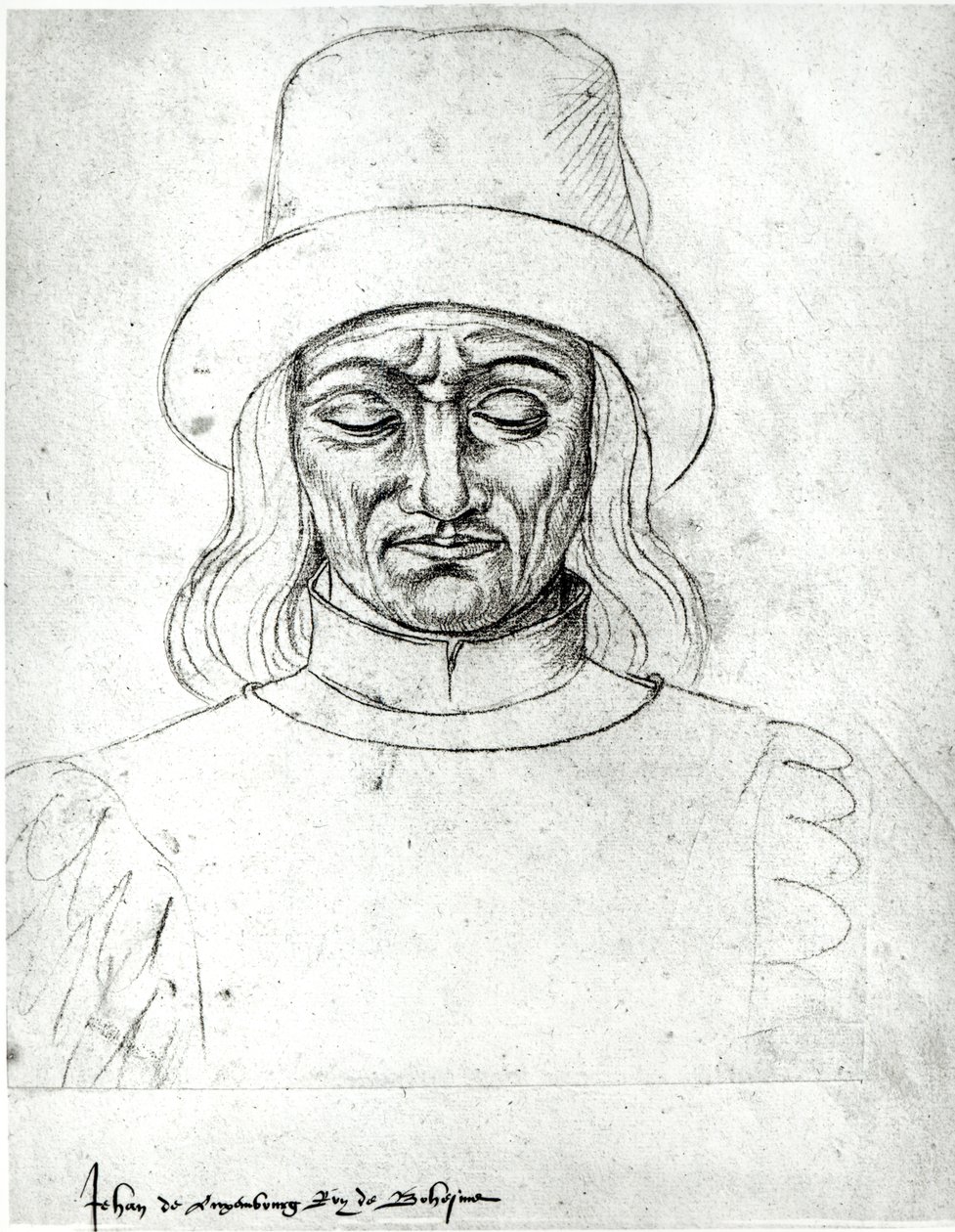 Ms.266 fol.171 جون لوكسمبورج (1296-1346) ، ملك بوهيميا ، من "Recueil d&39;Arras" بواسطة جاك لو بوسك