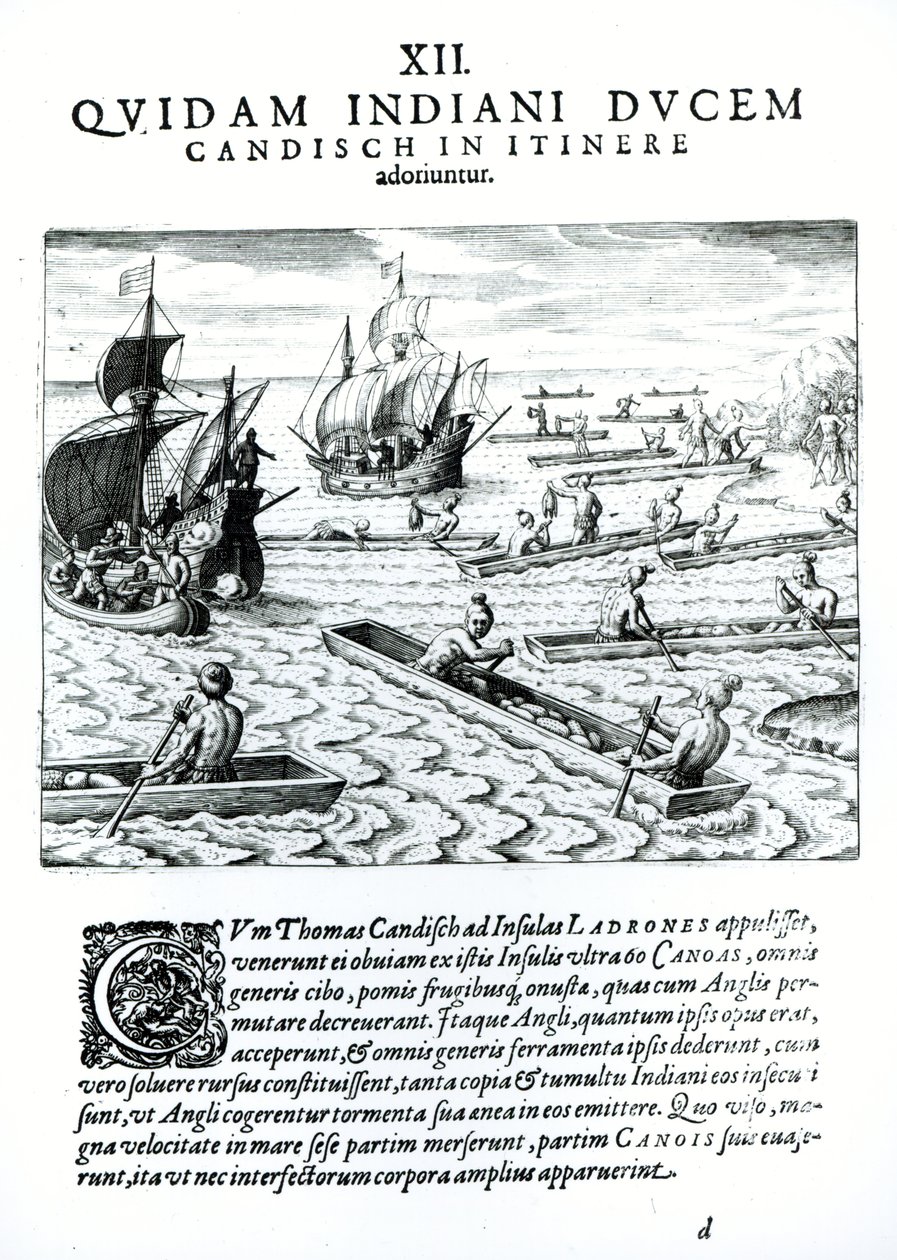 رحلة توماس كافنديش ، من "الأمريكتين" ، كتبها ونقشها تيودور دي بري (1528-98) 1593 بواسطة جاك لو موين
