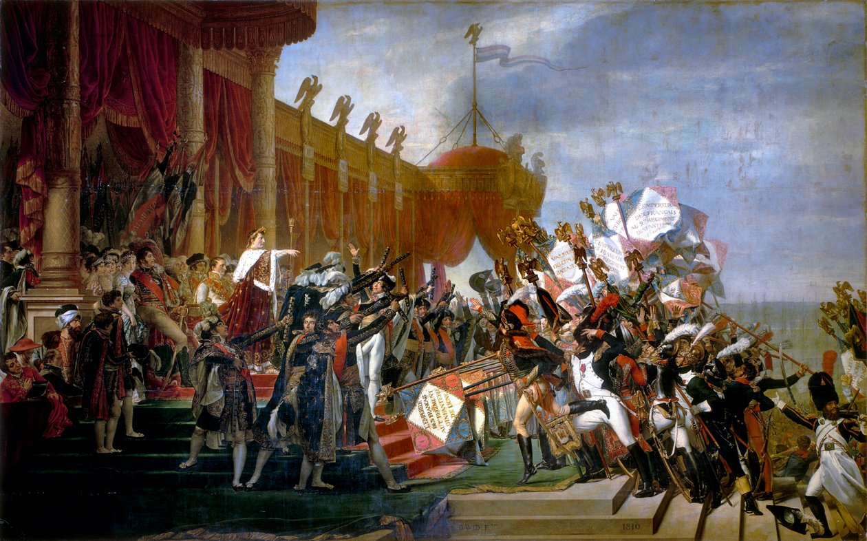 يؤدي الجيش اليمين للإمبراطور بعد توزيع النسور ، 5 ديسمبر 1804 بواسطة جاك لويس ديفيد