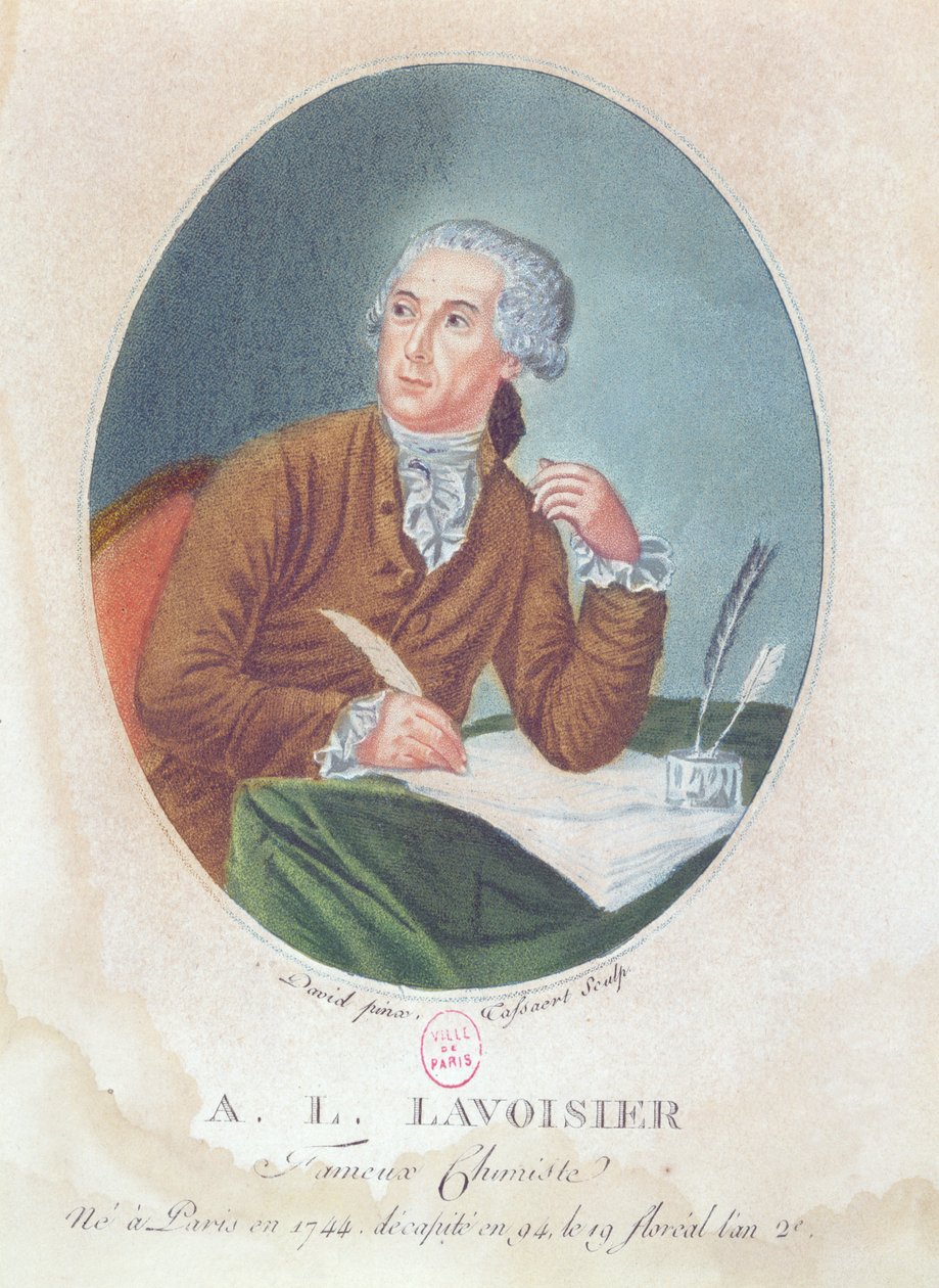 أنطوان لوران دي لافوازييه (1743-1794) منقوش على يد تاسيرت ، حوالي 1794 بواسطة جاك لويس ديفيد