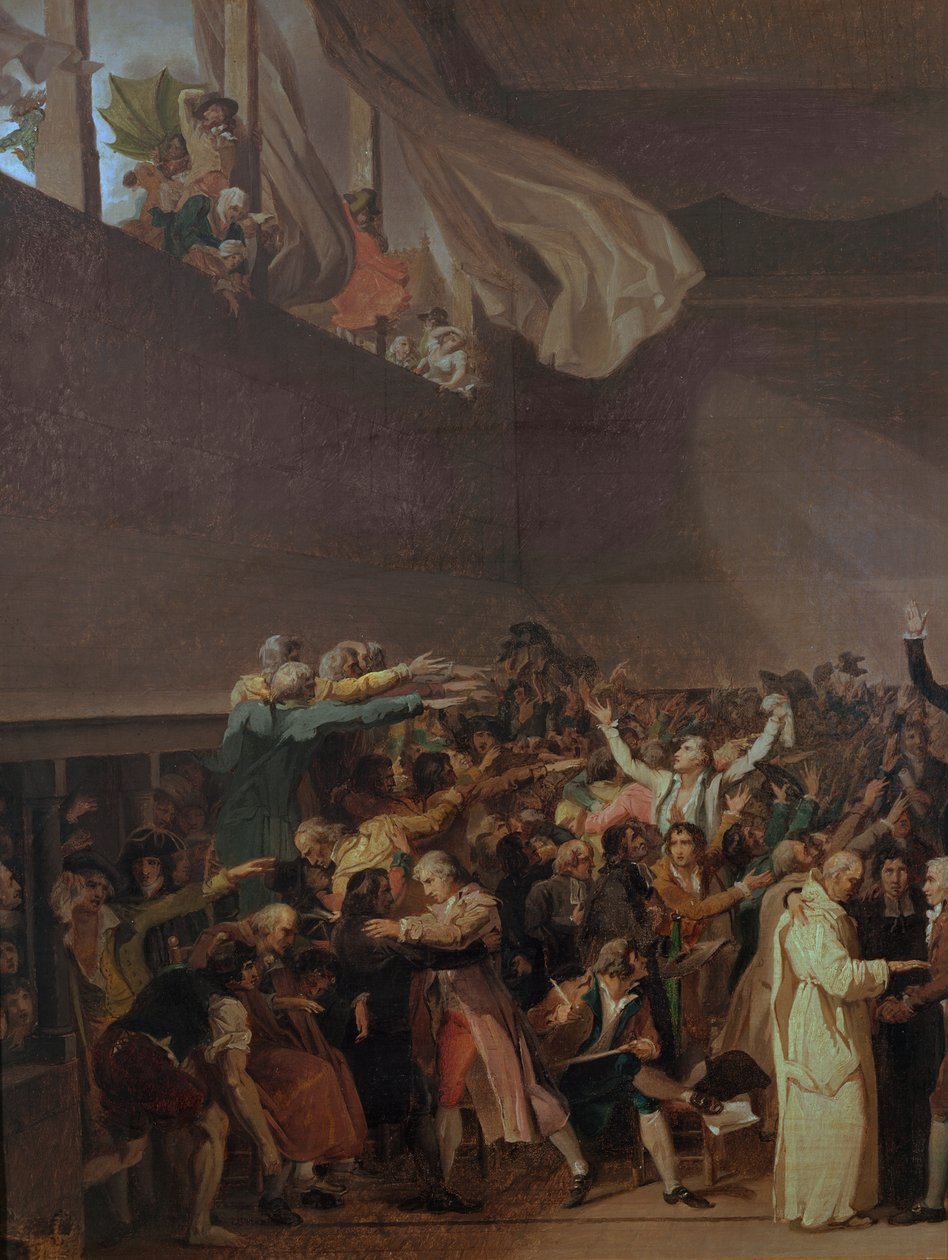 قسم ملعب التنس ، 20 يونيو 1789 (القسم الأيسر من اللوحة) بواسطة جاك لويس ديفيد