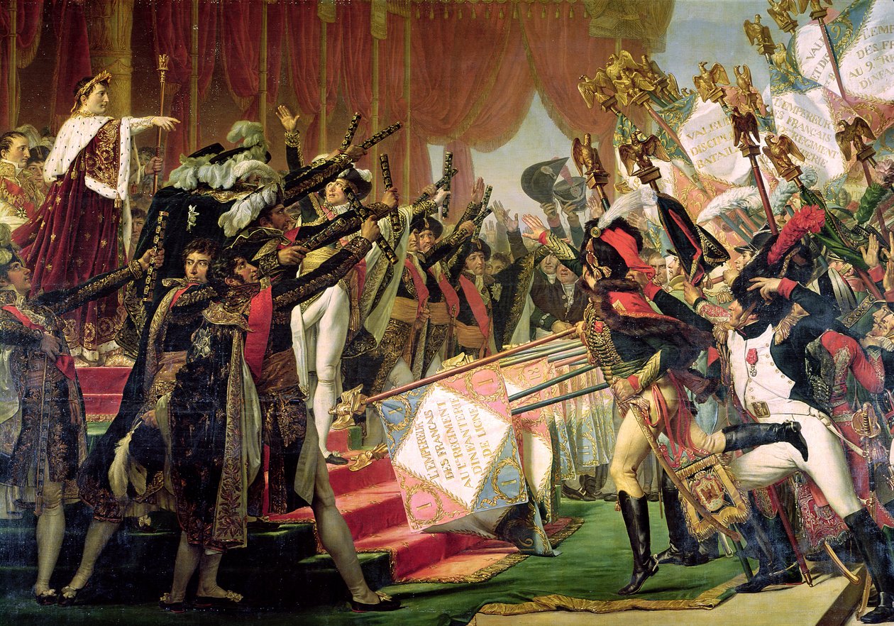 توزيع معايير النسر ، 5 ديسمبر 1804 ، تفاصيل حملة المعايير ، 1808-10 بواسطة جاك لويس ديفيد