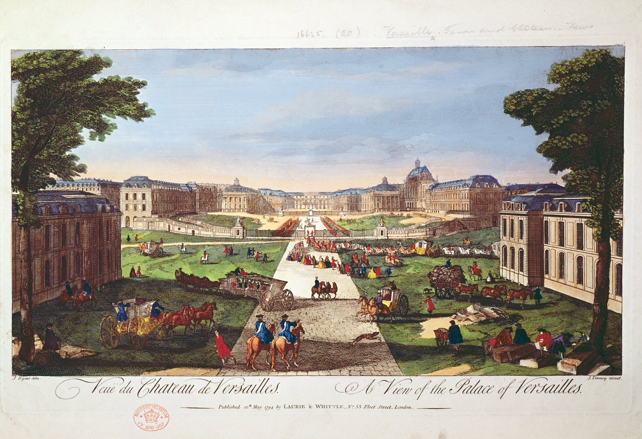 منظر لقصر فرساي ، 1794 (نقش الألوان) بواسطة جاك ريغو