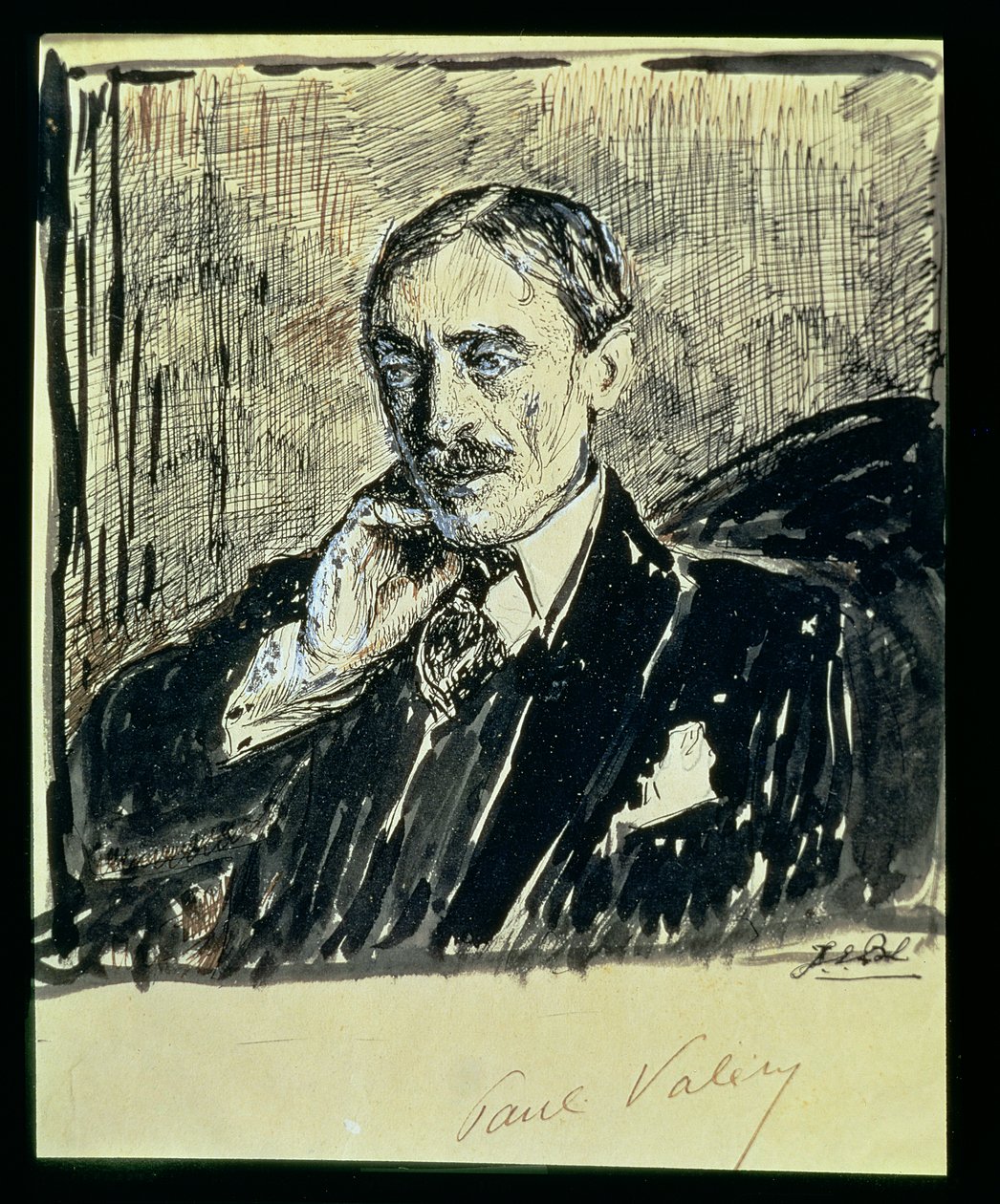صورة للكاتب الفرنسي بول أمبرواز فاليري (1871-1945) (حبر على ورق) بواسطة جاك اميل بلانش