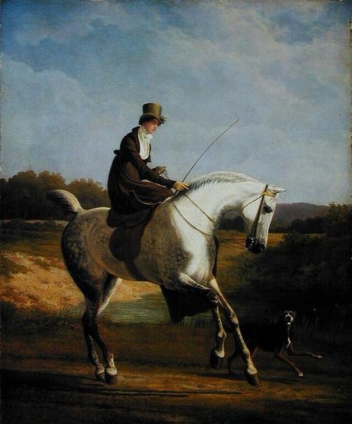 Miss Casenove On a Gray Hunter (زيت على قماش) بواسطة جاك لوران اجاسي