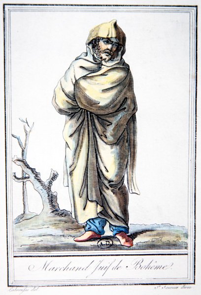 تاجر يهودي من بوهيميا ، من Encyclopedie des Voyages ، نقش بواسطة LF Labrousse بواسطة جاك (بعد) Grasset de Saint-Sauveur