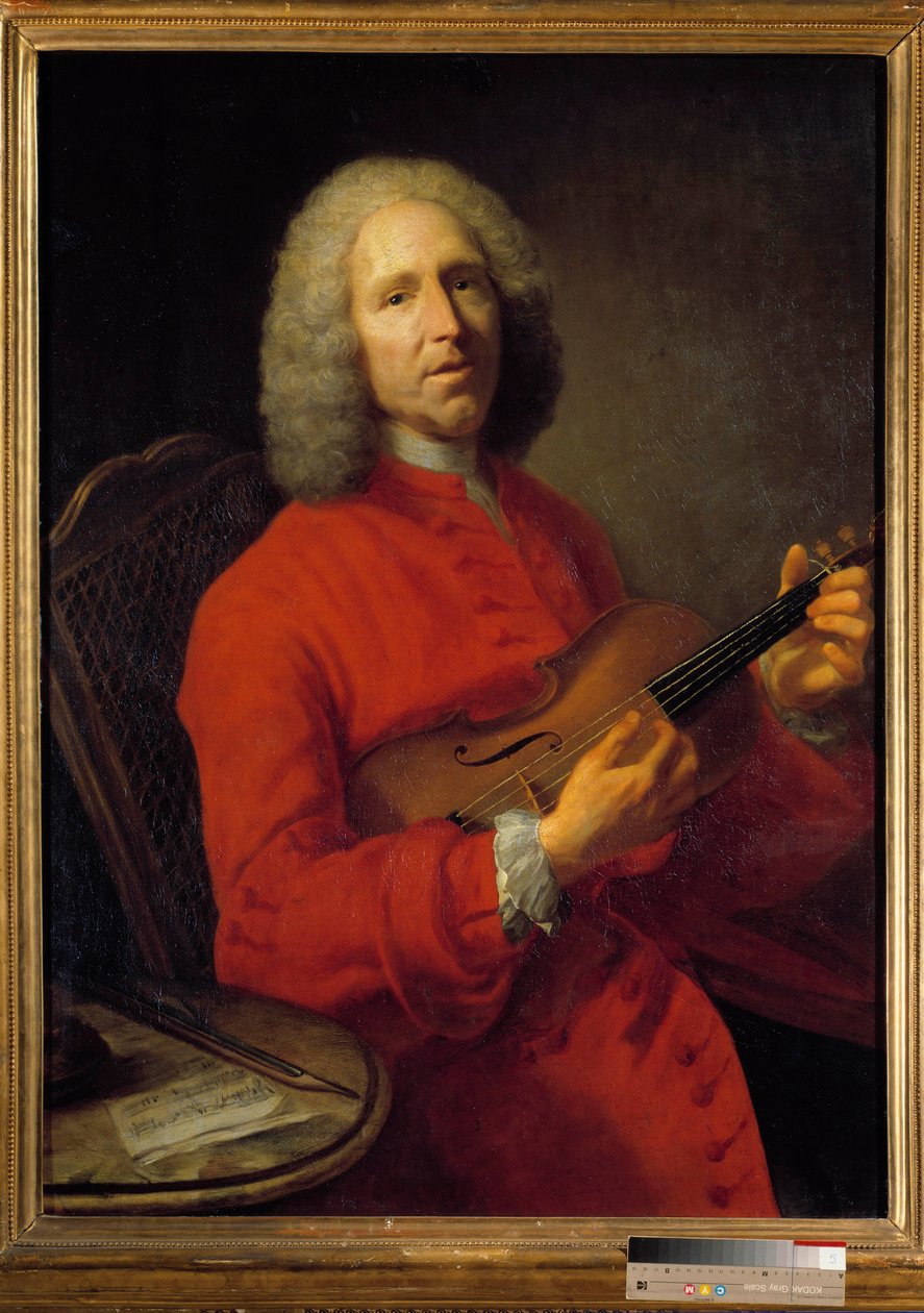 صورة جان فيليب (جان فيليب) رامو (1683-1764) ، الملحن الفرنسي. بورتريه لجاك أندريه جوزيف أفينيو ، المعروف باسم كاميلوت أو أفيت لو باتاف (1702-1766). متحف الفنون الجميلة في ديجون. بواسطة جاك أندريه جوزيف كاميلوت أفيد