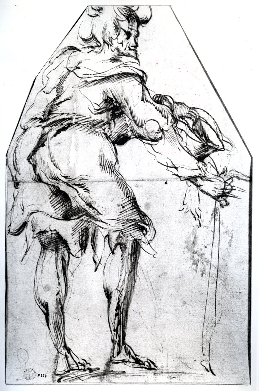 Beggar with a Hat and Stick (pen and ink on paper) بواسطة جاك بيلانج