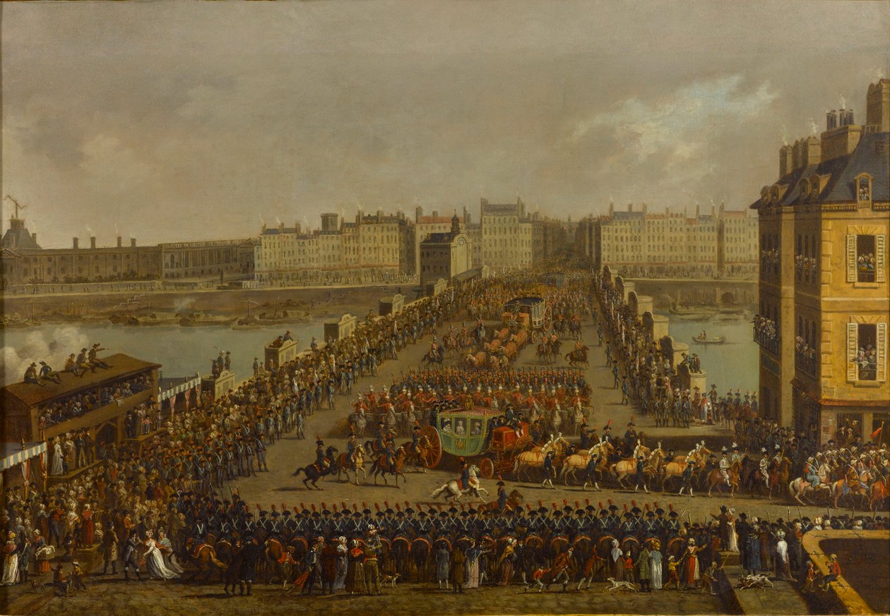 الموكب الإمبراطوري في الطريق إلى حفل التتويج في الثاني من ديسمبر 1804 ، 1805. بواسطة جاك بيرتو