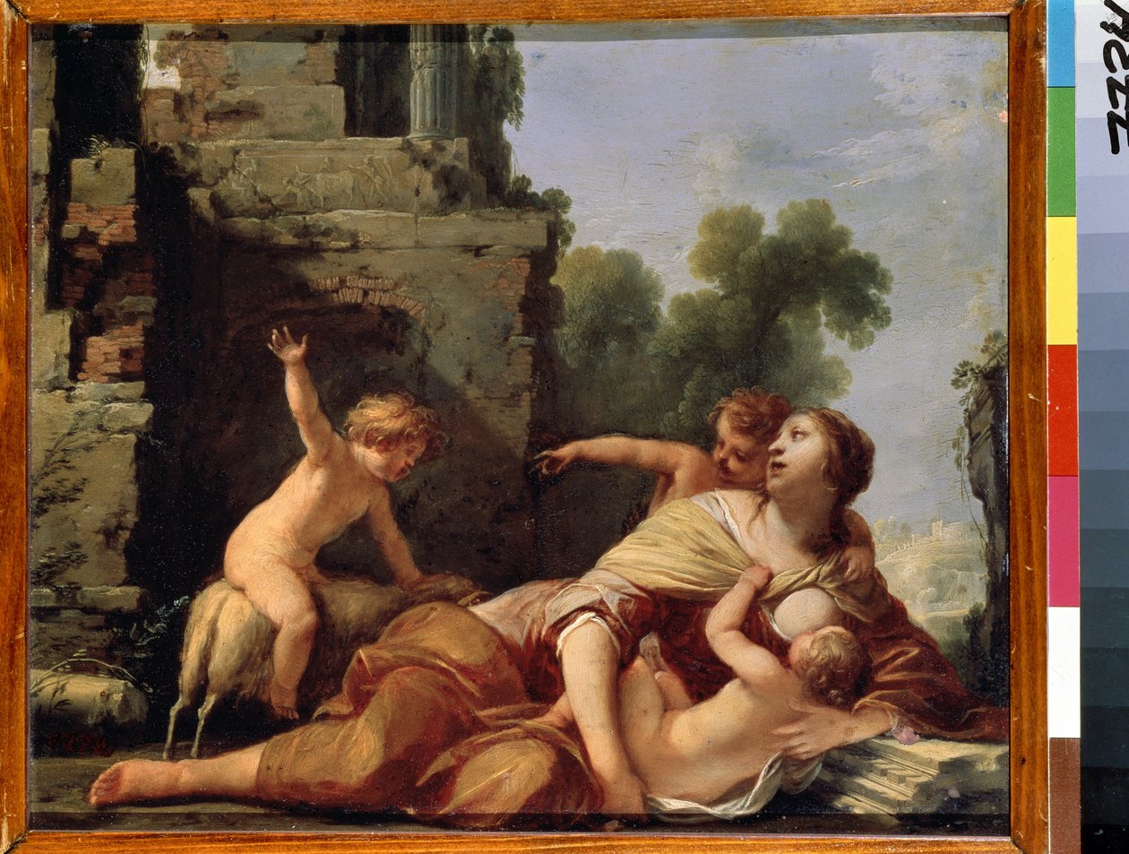 "Allegory of Charity" (رمزية للأعمال الخيرية) أم ترضع أطفال لوحة رسمها جاك بلانشارد (1600-1638) متحف هيرميتاج في القرن السابع عشر ، سانت بطرسبرغ بواسطة جاك بلانشارد
